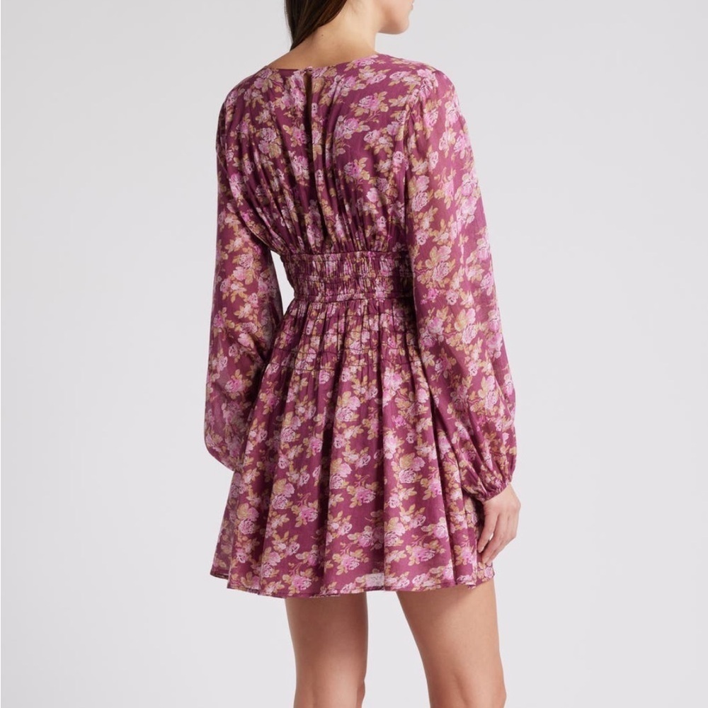 NWOT Free People Keep You Long Sleeve Cotton Mini Dress - Picture 2 of 7
